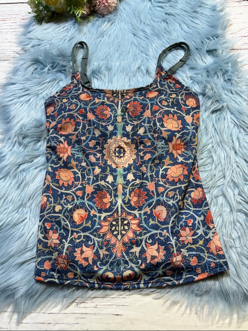 NWT Floral Printed Padded Swim Tankini Sz M